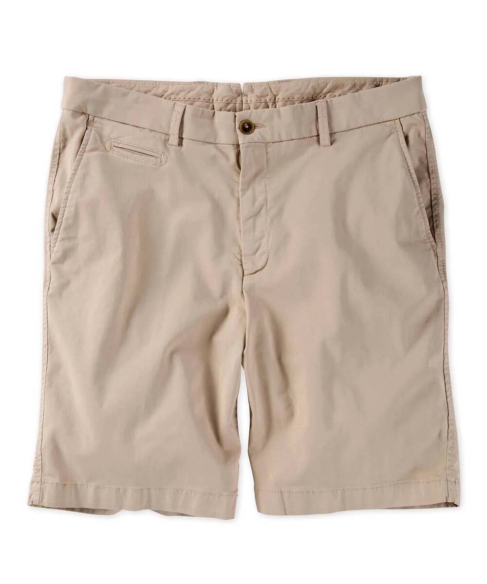NEW BALLIN men's broken twill stretch cotton shorts in khaki